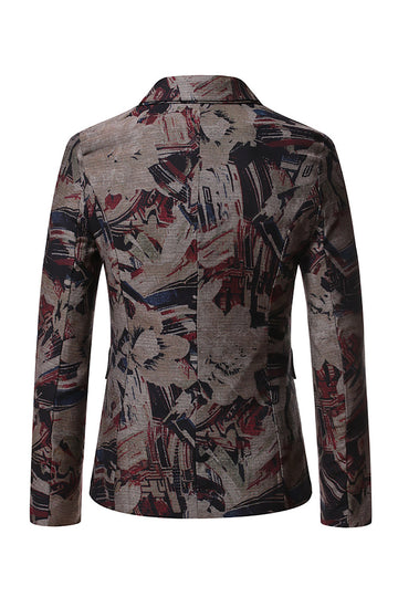 Blazer à revers crantés café foncé pour homme avec poches